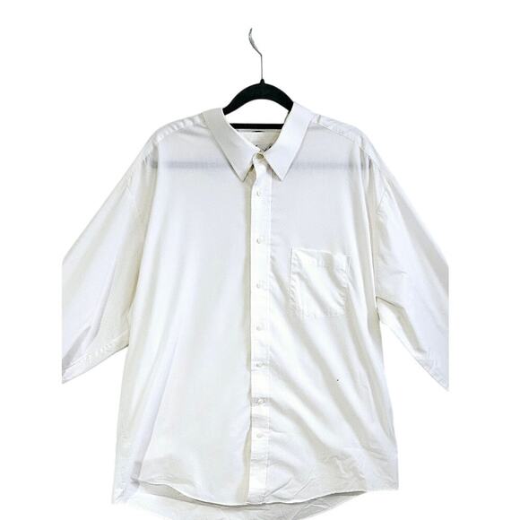 Classix Men's XL Long Sleeve Pocket Front Dress Shirt Solid White Office Career - Picture 2 of 6